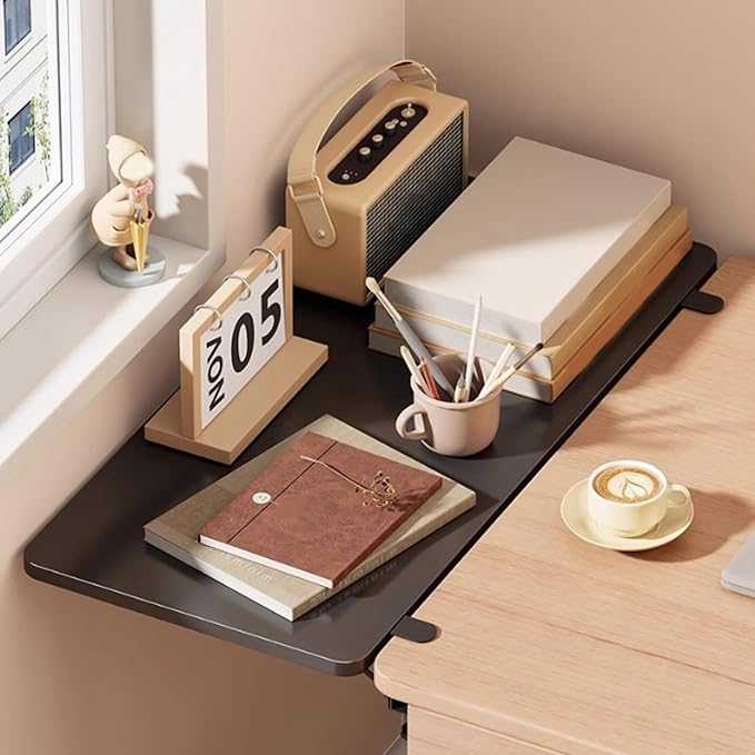 Desk Extender Tray,Clamp-on Kitchen Table Extender Extension Baffle, Removable Foldable Sturdy Support Ergonomic Desk Extender,for Home Office Desktop Extension(Black,(L*W)19.6*10in/50*25cm)