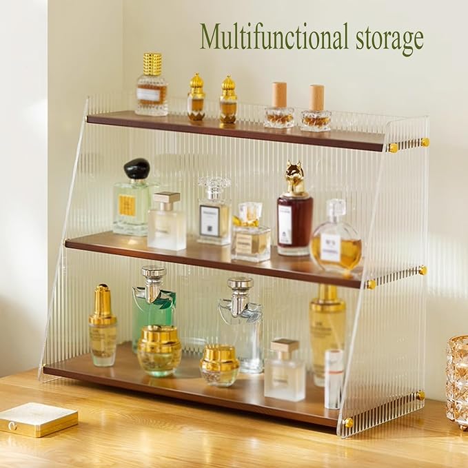 Desk Shelf for Top of Desk Bamboo for Small Space, Desktop Bookshelf with Trapezoidal Design, Desktop Organizer Office Storage Rack for Office Dormitory Home ( Color : Primary color , Size : 51*21*40c