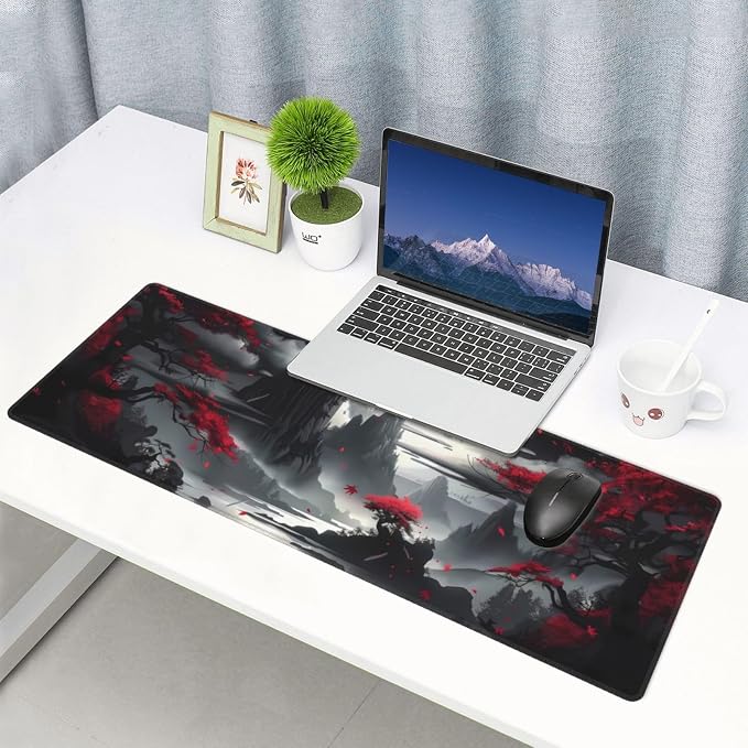 Gaming Mouse Pad Desk Pad,Extended Big Mouse Pad,31.5x11.8 Inch Long Computer Keyboard Mouse Mat Mousepad with 3mm Non-Slip Base and Stitched Edge for Gaming and Office… (Dark Canyon)