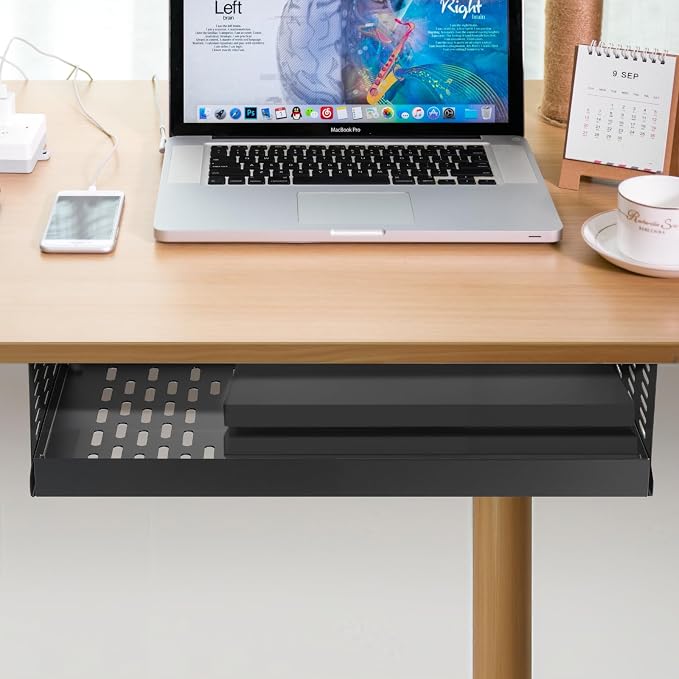 Adjustable Under Desk Mount for Small Form Factor SFF Computers and PCs, Product Using Space 17.3" x H 4.2" x D 12", Compatiblet with PlayStation 4(4 inch High)