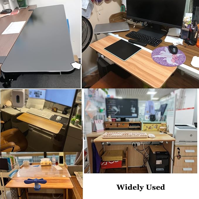 V3VOGUE 90° Foldable Desk Extender Armrest Shelf, Extended Desktop and Space Saver, Clamp-On Keyboard Drawer Tray, with K-Bracket, Ergonomic Computer Elbow Arm Support Relieve Fatigue