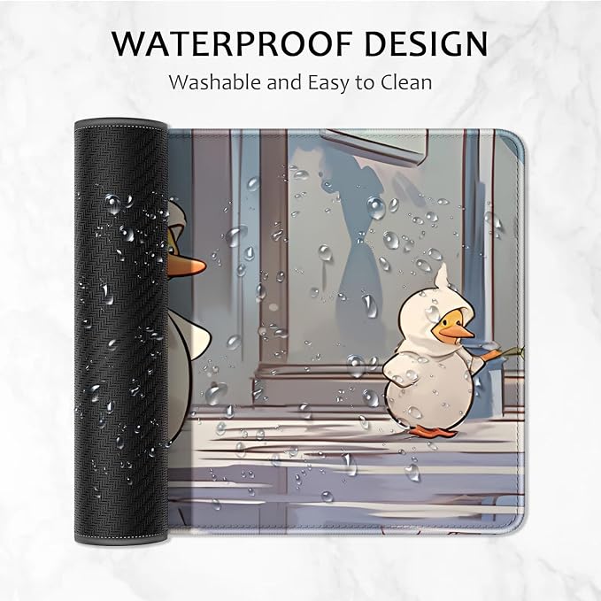Auhoahsil Ultra Large Gaming Mousepad, XXL Extended Full Size Desktop Matt for Keyboard, Laptop & Computer, 35.5 x 15.7 in, Anime Cute Ducks