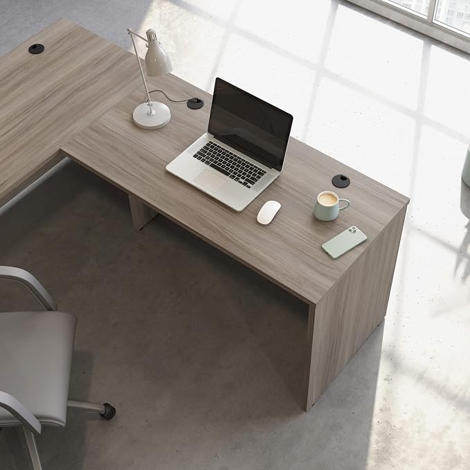 OfficeWorks by Sauder Affirm 48x24 Desk Shell/cred/Return, Hudson Elm Finish