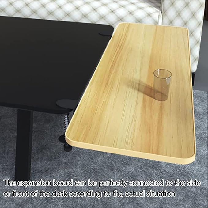 Desktop Computer Desk Extender with Foldable Extension Tray and Ergonomic Mouse Arm Support Shelf for Office Use (Black 68cm)