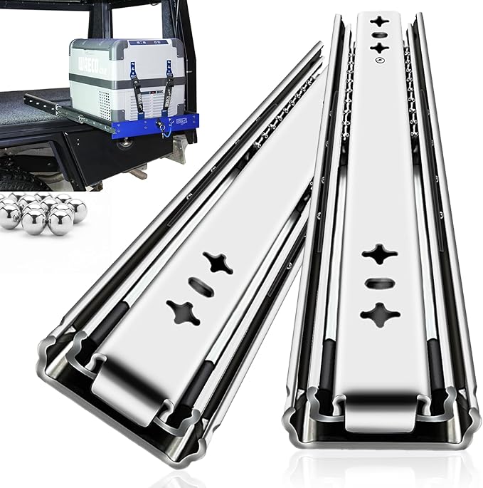 YENUO Heavy Duty Drawer Slides Full Extension 12 14 1618 20 22 24 26 28 30 32 34 36 38 40 Inch Side Mount Ball Bearing RailsTrack Guide Glides Runners 180 Lbs 1 Pair (No Lock) -W:53mm, 36 Inch