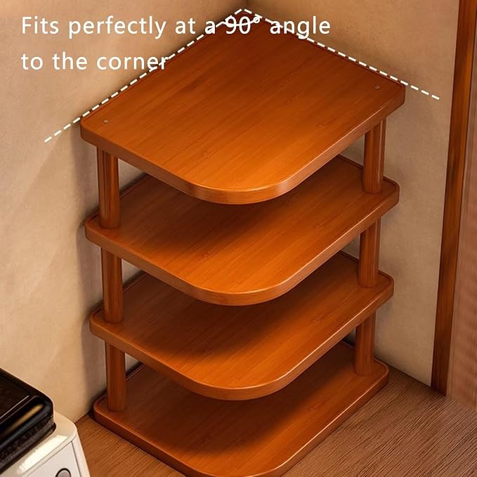 Corner Organizer - Fits Any Awkward 90° Spot on Your Desk, Space-Saving Counter, or Tabletop Thickened Board, Smooth Finish