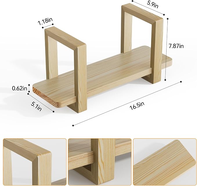 Adjustable Desktop Bookshelf, Wooden Tabletop Bookshelf, Small Desk Shelf for Home, Living Room, Class, Dorm
