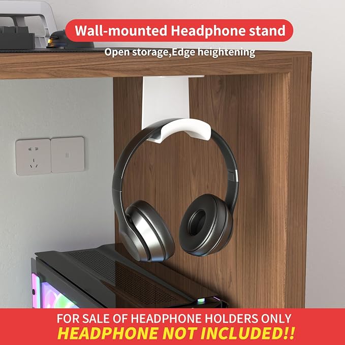 Game Headphone Stand for Desk Mini Headphone Hanger Holder with Strong Adhesive Game Headset Stand Headphone Holder-Under Desk…