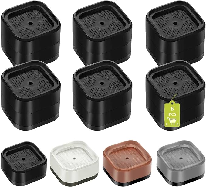 6 Pack Furniture Risers 2 Inch, Adjustable Bed Risers Heavy Duty for Table Desk Couch Chair Sofa Cabinet Bed Legs Dorm, Square Stackable Bed Raisers Blocks Lift Height 1", 2",3"or 4", Black