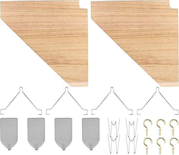 Fabric Wall Cubicle Corner Shelf with Hooks, Wooden Triangular Cubicle Organizer Storage Shelf, Partition Shelf with Hangers for Office Dorm Apartment