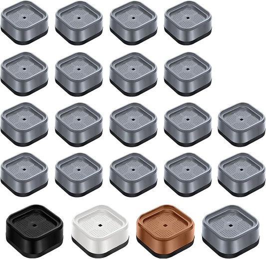 shouwuhho 18 Pack Furniture Risers Adjustable Bed Risers Heavy Duty Lifts Height 1", Square Stackable Bed Risers 1, 2 or 3 Inch for Desk Leg Table Couch Sofa Chair Bed Frame Legs Dorm, Gray