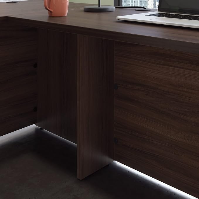 Sauder OfficeWorks Affirm 48x24 Desk Shell/cred/Return, Noble Elm Finish