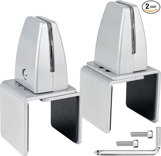 2 Packs Sneeze Guard Support, Aluminum Vertical Partition Board Clamp, Acrylic Desk Divider Support Clamp, Desk Shield Privacy Panel Clamps for Clear Shield for Countertop Reception