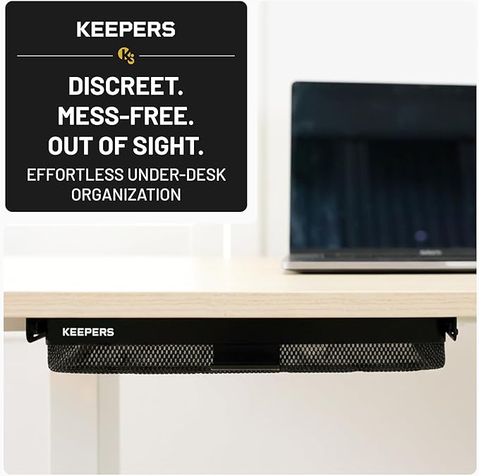 Anything Keeper - Compact Under-Cabinet Slide-Out Storage Drawer for Kitchen, Office, Desk, RV & Small Spaces | Hidden Organizer, Sturdy Steel, Easy Screw-In Mount, Fits 11x10x2.5 in - Black
