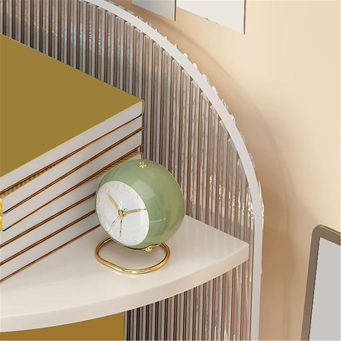 Bookcase Corner Desktop Bookshelf Density Board Storage Rack Acrylic Side Panels for Home Office Organizer Shelves