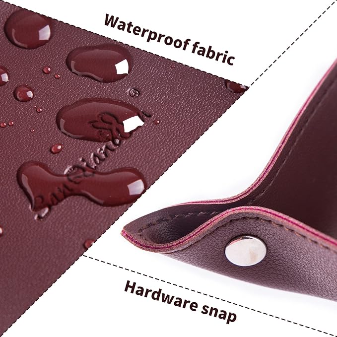 Leather Jewelry Valet Tray for Women and Man, Portable Entryway Table Tray Bedside Nightstand Desk Tray Small Catchall Travel Dish Plate for Key,Wallet,Watch,Coin(8x8, Deep Brown-B)