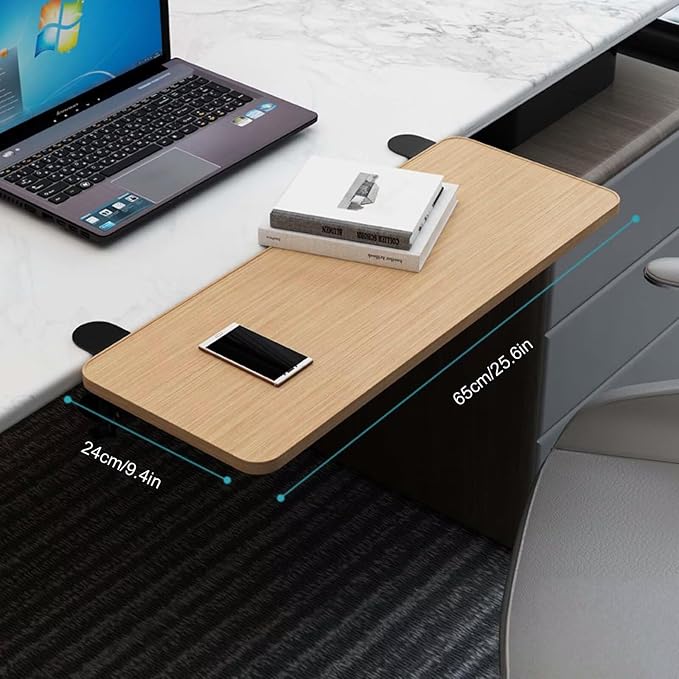 Ergonomic Clamp-On Desk Extender Tray - Foldable Keyboard & Arm Support - No Drill Desktop Organizer for Office/Gaming
