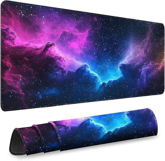 Gaming Desk Mat with Silky Smooth Surface & Exquisite Patterns,31.5x11.8 Inches Large-Sized Mouse Pad, Perfect for Extended Gaming,Work,and Home Office Decor (Starry Sky 5)