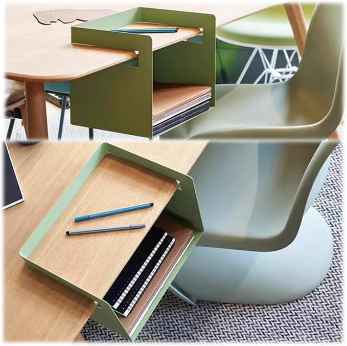 Desktop Shelf Organizer, Hanging Storage Box, Corner Storage Box, Desk Book Organizer for Office Supplies and Home Décor (Aqua, Large)