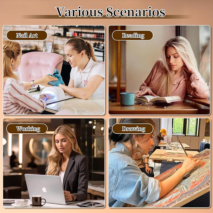 BQAN LED Desk Lamp with Clamp, 15W Eye-Caring Clip on Light, Adjustable Gooseneck Desk Lamps for Home Office with 5 Modes & 9 Brightness Levels for Reading, Studying, Nail Art, and Work(Black)