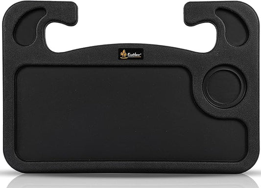 EcoNour 2 in 1 Car Steering Wheel Desk | Tray for Laptop Car Mount with Pen Holder | Desk Console for Car | Food Tray for Eating with Drinks Holder | Multipurpose Travel Car Accessories
