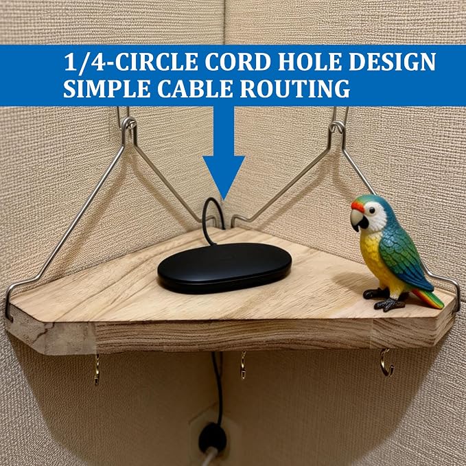 Fabric Wall Corner Shelf with Hooks, 2PCS Wooden Cubicle Organizer Storage Shelf with Hangers Cubicle Accessories for Women Men Desk Work/Office Decor - Space Saving - No Drill Istall