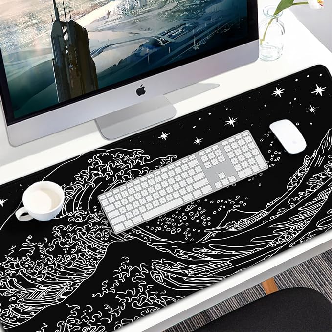 Large Mouse Pad, 31.5x15.7 inch Large Extended Gaming Computer Keyboard Mouse Mat, Water Resist Non-Slip Mousepad Rubber Base Long XXL Mouse Pad for Work & Gaming, Office & Home