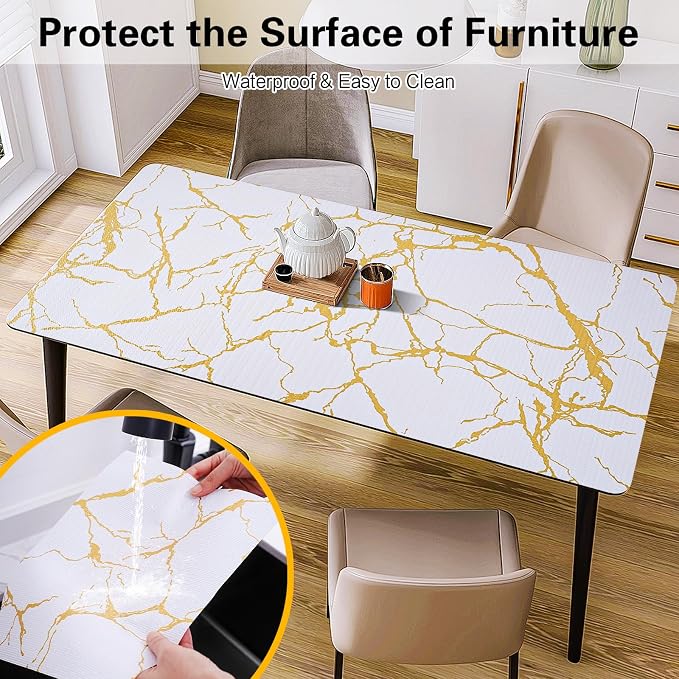 Drawer and Shelf Liner for Kitchen Cabinet,Non-Adhesive Cabinet Liner 18in x 30FT,Waterproof Shelf Paper Non-Slip Mats Cupboard Liners Contact Protect Dresser/Shelves/Table-Gold Marble