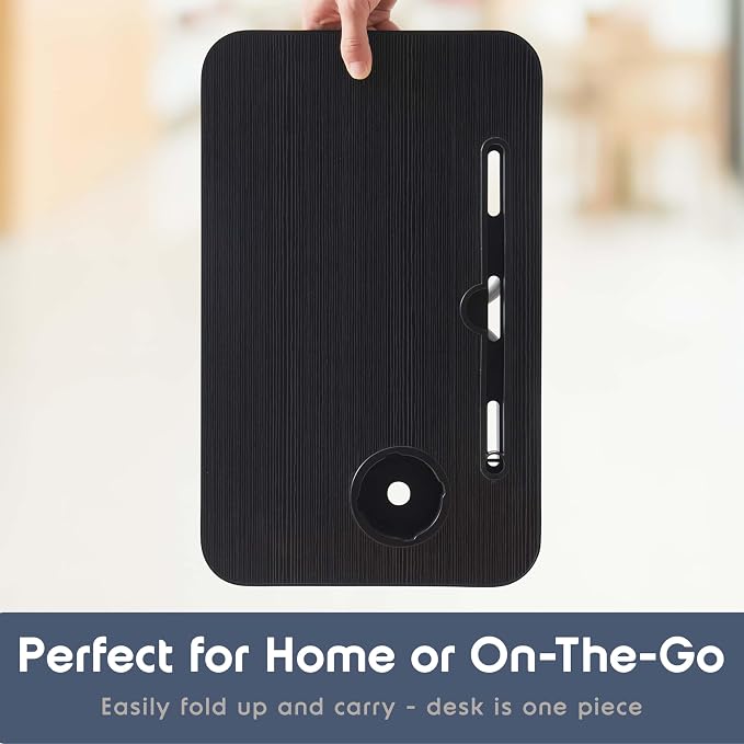 Laptop Bed Tray Table, Laptop Stand, Portable Lap Desks with Foldable Legs, Reading Desk for Sofa Couch Floor - Small