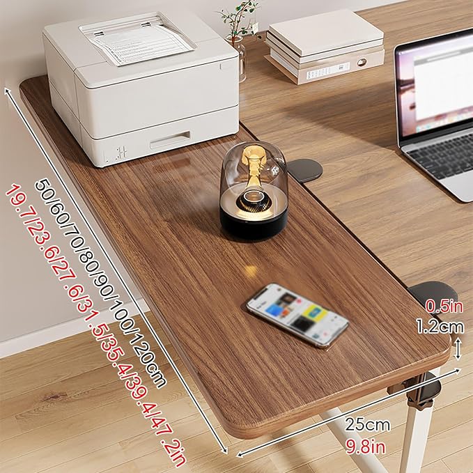 Engineering-Style Desktop Extension Tray,90-Degree Folding Desktop Extension Stand,Sturdy and Stable,Rounded Edges for Safety(120x25cm/47.2x9.8in)