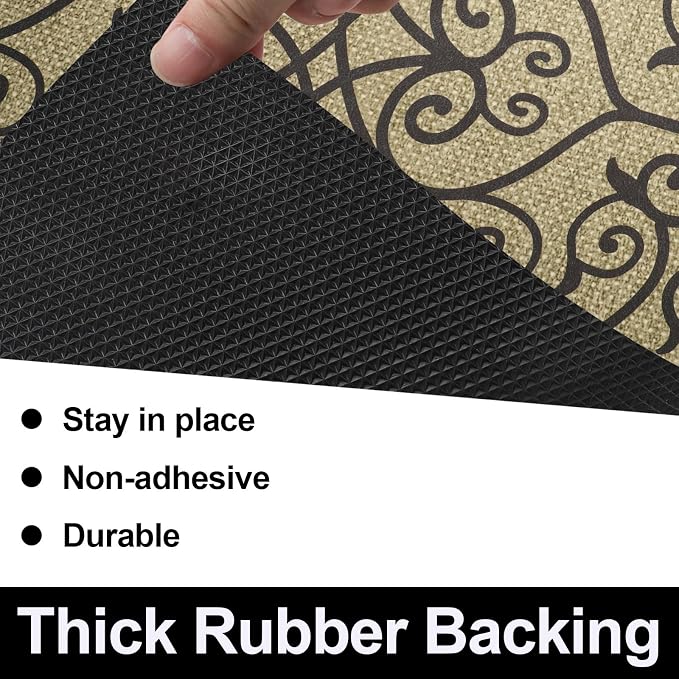 AiBOB Waterproof Under The Sink Mat, Absorbent Quick Dry Sink Liners Protect Cabinets, Durable Shelf Liners, Slip Resistant and Non-Adhesive, 24X36, Black/Brown