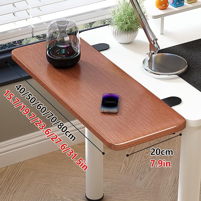 Ergonomic Wide Desk Tray,Invisible Installation Desk Extension Panel,Folds Flat For Storage,High Load Capacity,Ideal For Office And Home Use(Teak,60cm/23.6in)