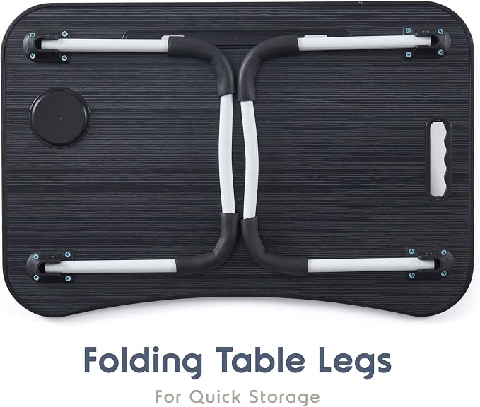 Laptop Bed Tray Table, Adjustable Laptop Stand, Portable Lap Desks with Foldable Legs, Reading Desk for Sofa Couch Floor - Large