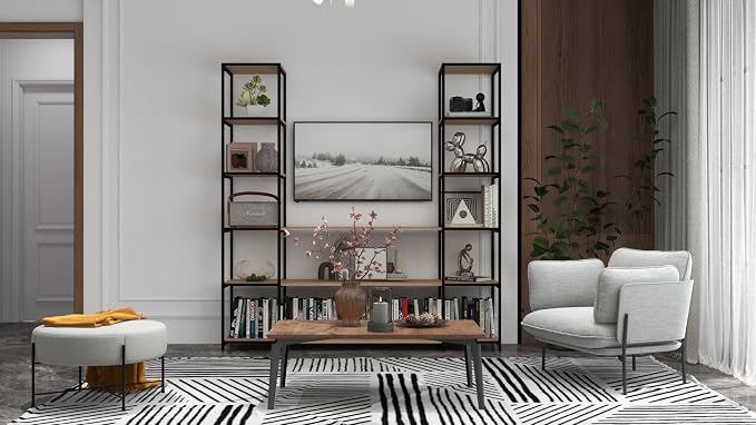 CB Home Square Wide Wide 6-Tier Entertaiment Centre - Modular Shelving System Customizable with 30+ Free Combinations- Contract Grade Quality