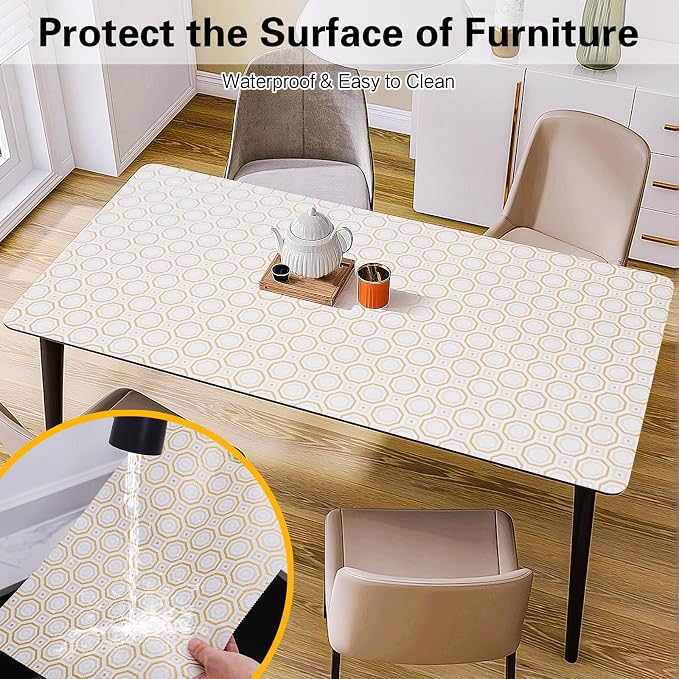 Drawer and Shelf Liner for Kitchen Cabinet,Non-Adhesive Cabinet Liner 12in x 10FT,Waterproof Shelf Paper Non-Slip Mats Cupboard Liners Contact Protect Dresser/Shelves/Table-Gold Octagonal