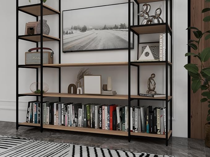 CB Home Square Wide Wide 6-Tier Entertaiment Centre - Modular Shelving System Customizable with 30+ Free Combinations- Contract Grade Quality