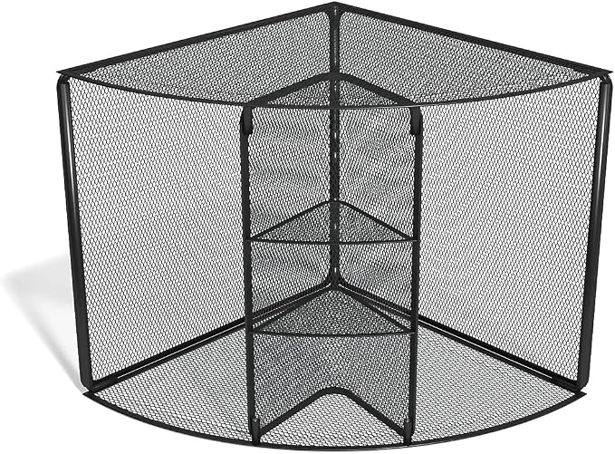 TRU RED Wire Mesh Corner Desk Organizer, 4‑Compartment – Space‑Saving Desktop Storage for Files & Office Supplies