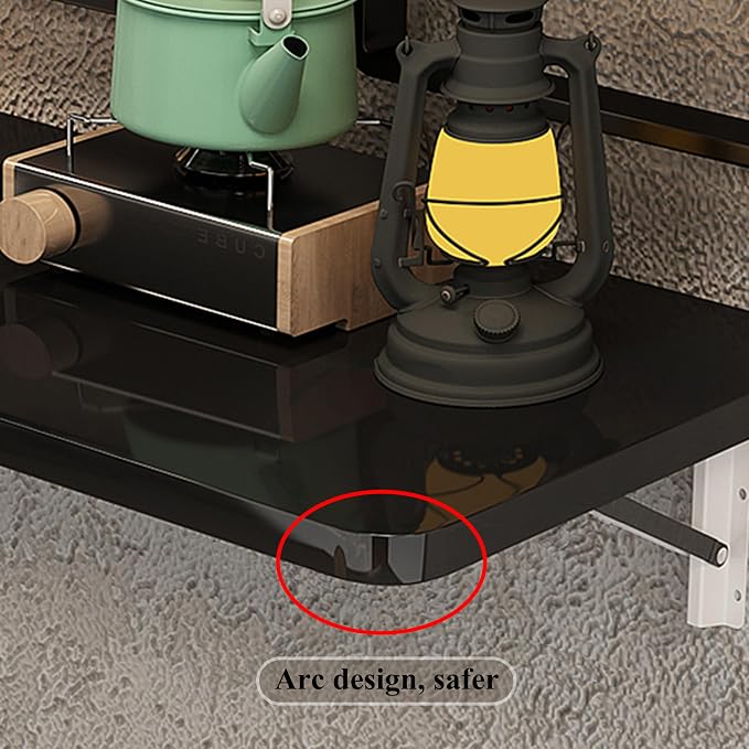 Wall Mounted Folding Table,floating desk for wall,folding wall desks for small spaces,hanging desk for Home Office Computer Workstation,Study Work Bench, Kitchen Dining (black, 23.6"×15.7"(60×40cm))