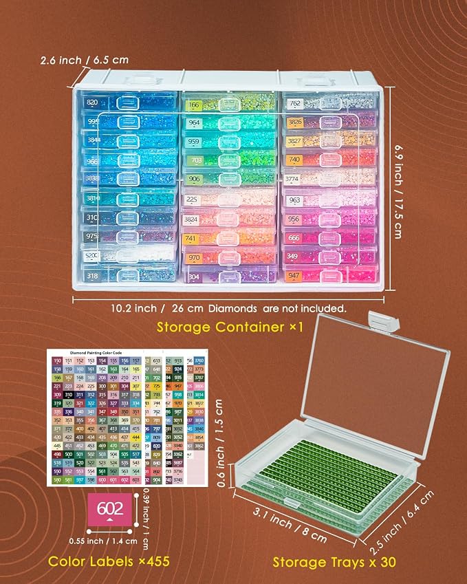 Diamond Art Trays with Lids, 30PCS Diamond Painting Trays with Lids ＆ Diamond Painting Storage, Diamond Painting Accessories for Diamond Art Beads (1 Pack)
