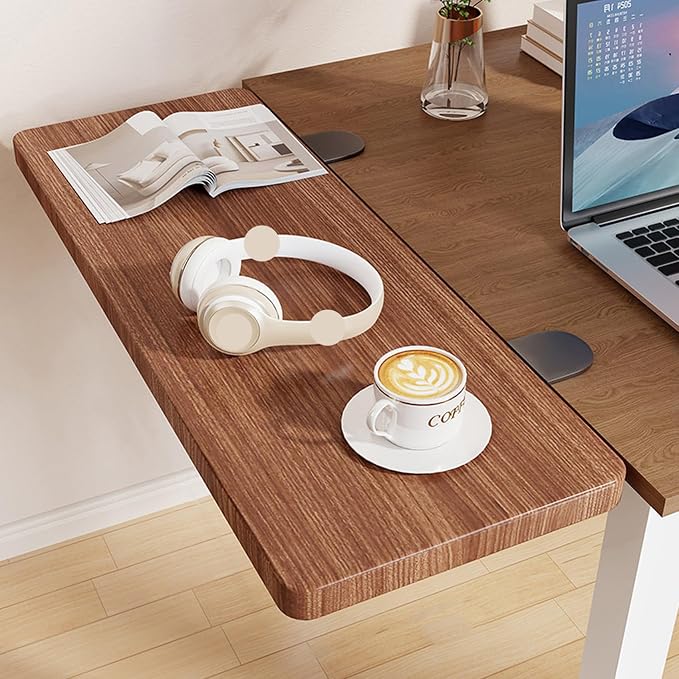Metallic,60*20,Desk Extender Tray, 27.5" x 7.8" Clamp On Desk Shelf, Desk Extension with rounded-edge, Table Desk Arm Rest, Clamp On Keyboard Tray for Office and Home, Workstation Organizer