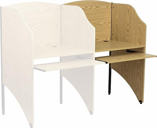 EMMA + OLIVER Add-On Study Carrel in Oak Finish
