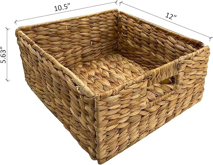 eHemco Hampton Meadows 3 Tier X-Side End Storage Cabinet with 3 Wicker Baskets, White