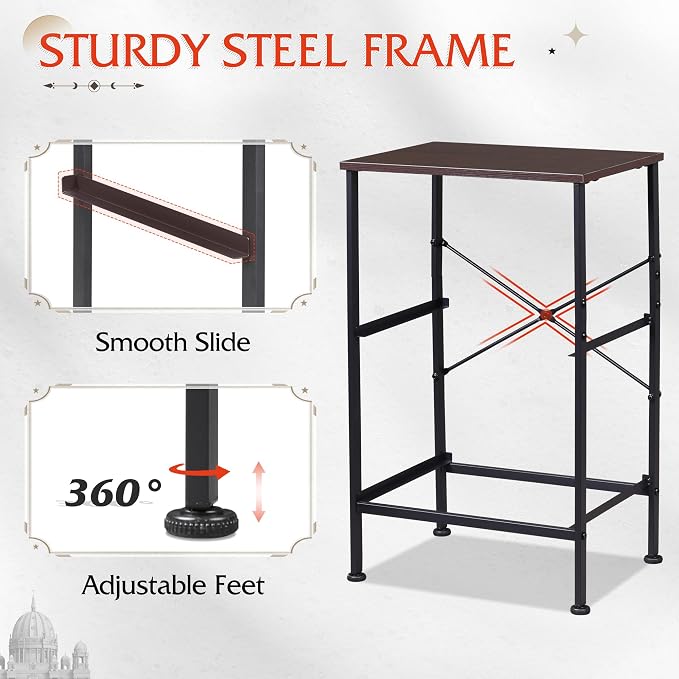 WLIVE Night Stand, Small Dresser with 2 Drawers & Wooden Top, Nightstand with Fabric Bins, Bedside Table End Table for Bedroom, Closet, Entryway, College Dorm, Charcoal Black