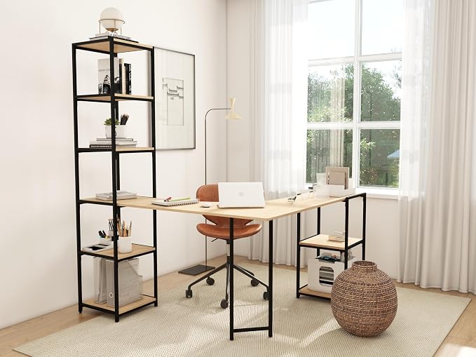 CB Home Square Corner Desk w/6-Tier Tower - Modular Shelving System Customizable with 30+ Free Combinations- Contract Grade Quality