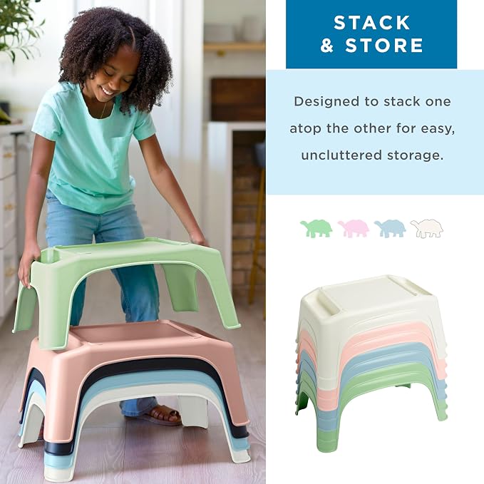 LAPGEAR Turtle Table Kids Flexible Seating Lap Desk Tray with Storage for Snacks, Play, Classroom, and Sensory Activities - Rose Quartz - Style No. 20104