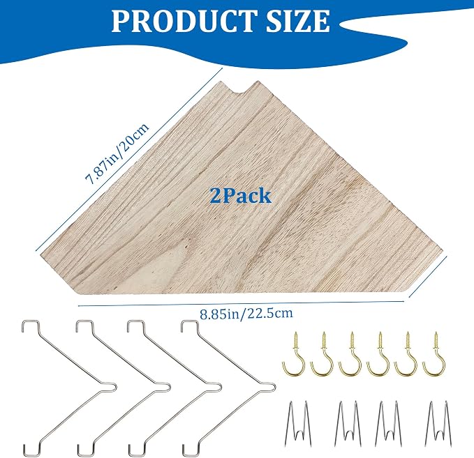 Fabric Wall Corner Shelf with Hooks, 2PCS Wooden Cubicle Organizer Storage Shelf with Hangers Cubicle Accessories for Women Men Desk Work/Office Decor - Space Saving - No Drill Istall
