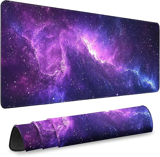 Gaming Desk Mat with Silky Smooth Surface & Exquisite Patterns,31.5x11.8 Inches Large-Sized Mouse Pad, Perfect for Extended Gaming,Work,and Home Office Decor (Starry Sky 6)