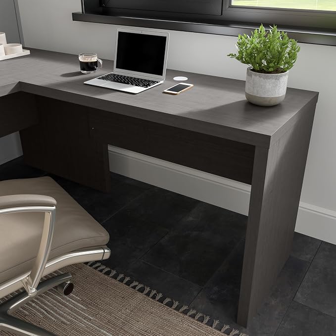 Bush Business Furniture Echo Desk Return/Bridge, Charcoal Maple