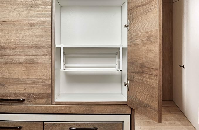 Nxconsu 2 Pack Large Heavy Duty Under Cabinet Organizer, Slide-Under Shelf Basket with Solid Metal Bottom, Hanging Pantry Shelf for Kitchen Cupboard Bookshelf Closet, Holds 30 lbs, White, 16.14"