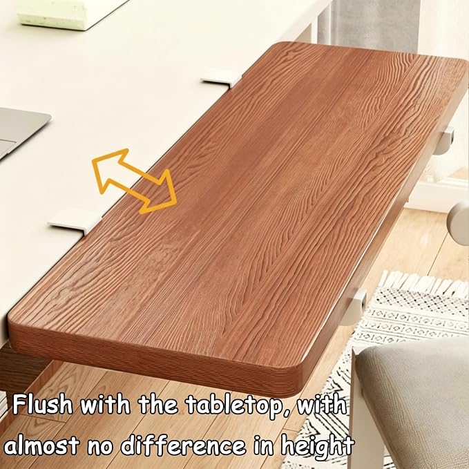 Ergonomic Desktop Extension Tray, 90°Foldable Desktop Side Extension Panel, Suitable for Widening Desktops in Home and Office Black A 60 * 25cm/23.6 * 9.8"